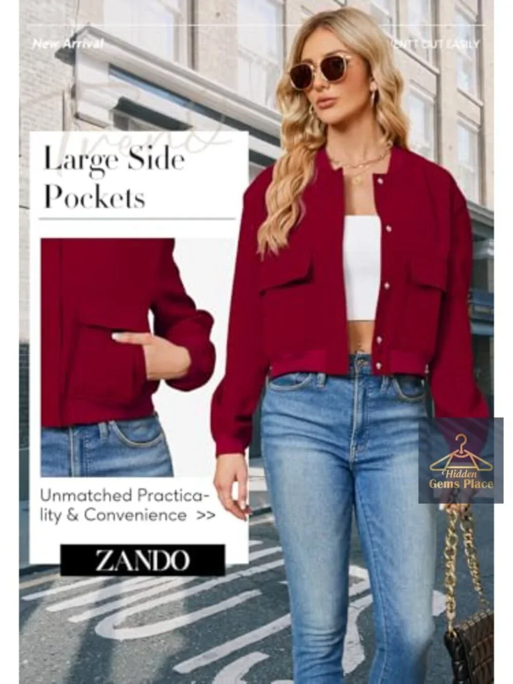 Cropped Bomber Jacket Women Short Trendy Casual Varsity